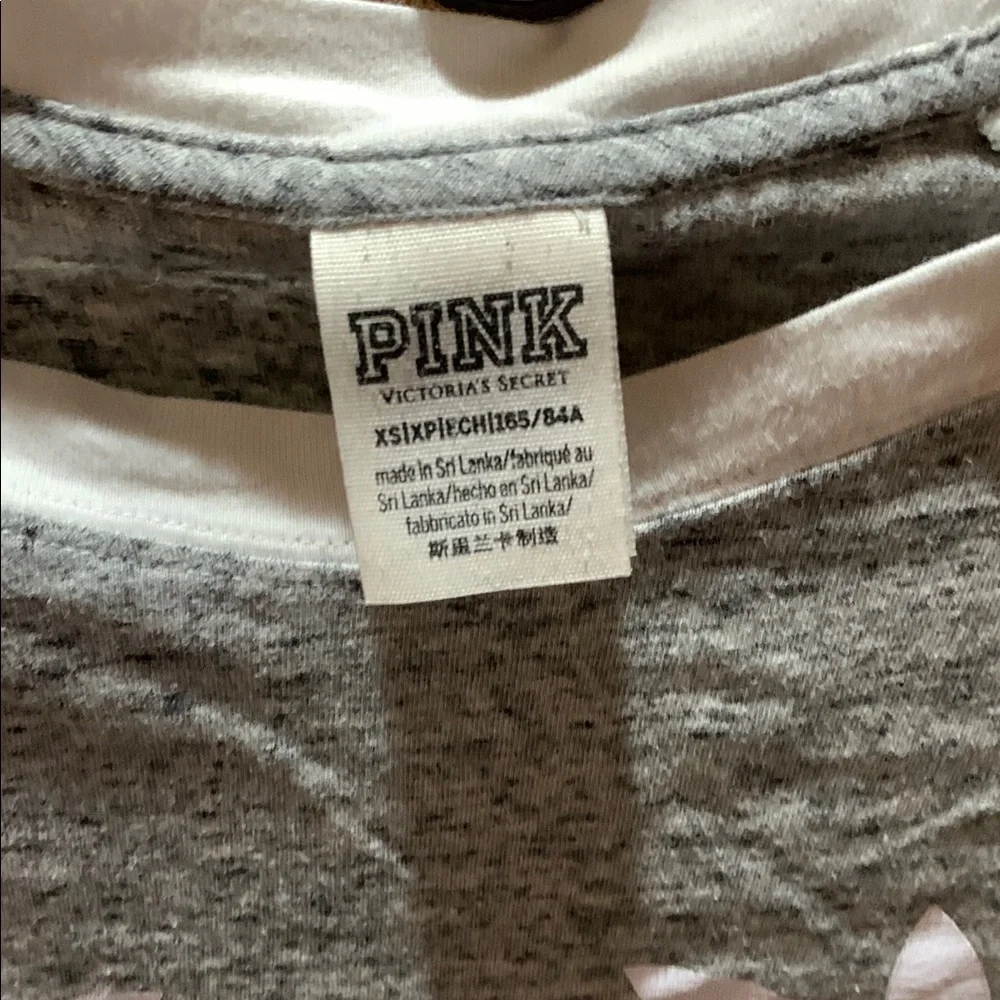 PINK Victoria's Secret Raglan Shirt - Gray and White - Picture 3 of 3